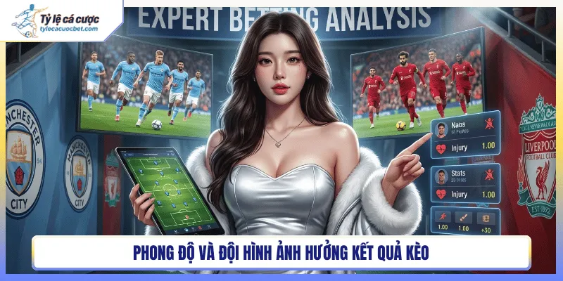 Phong độ và đội hình của đội bóng ảnh hưởng kết quả kèo